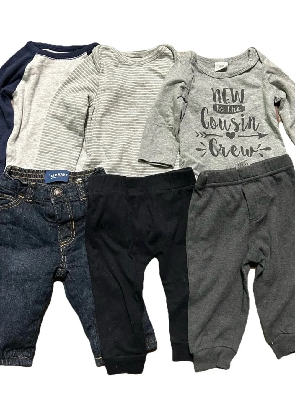 Baby Clothing Fleece Lined Jeans Gap Calvin Klein Cousin Crew Size 6-9 Months